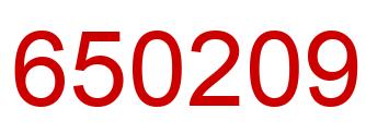 Number 650209 red image