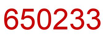 Number 650233 red image