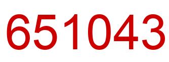 Number 651043 red image