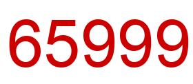 Número 65999 imagen rojo