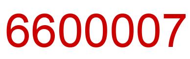 Número 6600007 imagen rojo