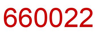 Number 660022 red image