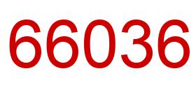 Number 66036 red image