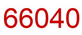 Number 66040 red image