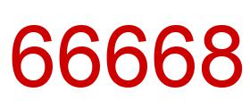 Number 66668 red image