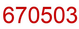 Number 670503 red image