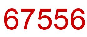 Number 67556 red image