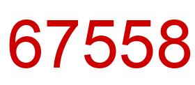 Number 67558 red image