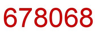 Number 678068 red image