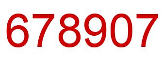 Number 678907 red image