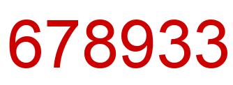 Number 678933 red image
