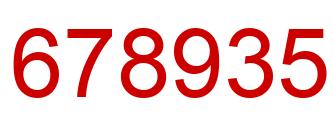 Number 678935 red image
