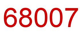Número 68007 imagen rojo