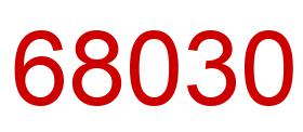 Number 68030 red image