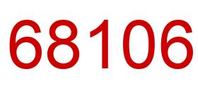 Number 68106 red image