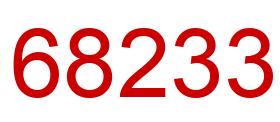 Number 68233 red image