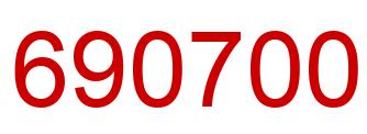 Número 690700 imagen rojo