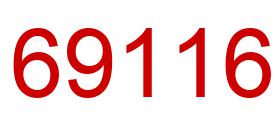 Number 69116 red image