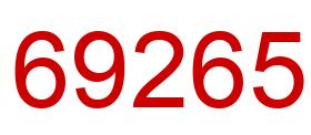 Number 69265 red image