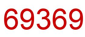 Number 69369 red image