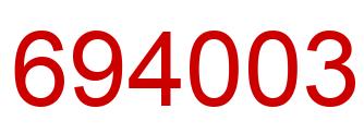 Number 694003 red image