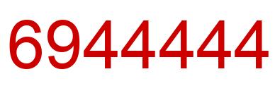 Number 6944444 red image