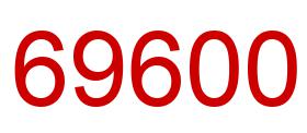 Number 69600 red image