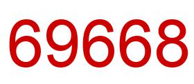 Number 69668 red image