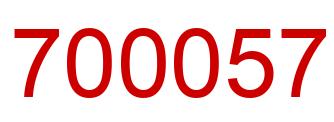 Number 700057 red image