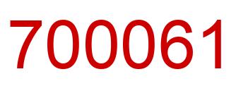 Number 700061 red image