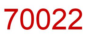 Number 70022 red image