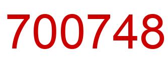 Number 700748 red image