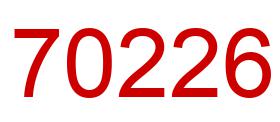 Number 70226 red image