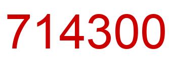 Number 714300 red image