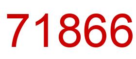 Number 71866 red image