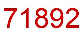 Number 71892 red image