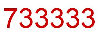 Number 733333 red image