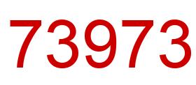 Number 73973 red image