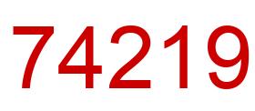 Number 74219 red image