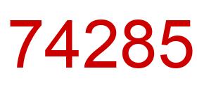Number 74285 red image
