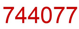 Number 744077 red image