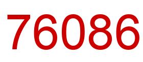 Number 76086 red image