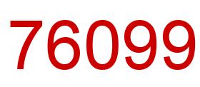 Number 76099 red image