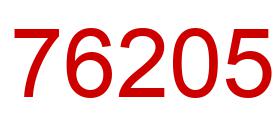 Number 76205 red image