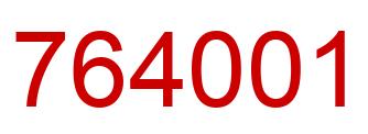 Number 764001 red image