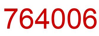 Number 764006 red image