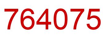 Number 764075 red image
