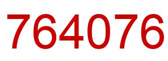 Number 764076 red image