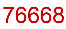 Number 76668 red image