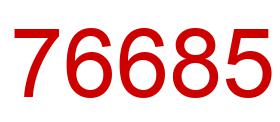 Number 76685 red image